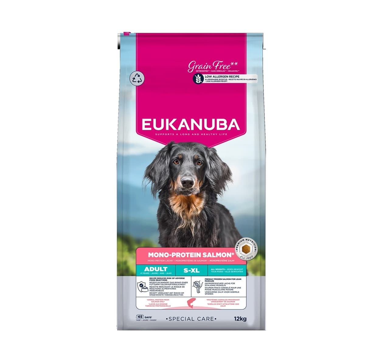 Eukanuba Special Care Mono-Protein Adult łosoś 12kg - Sucha karma dla psów z problemami skórnymi i alergiami