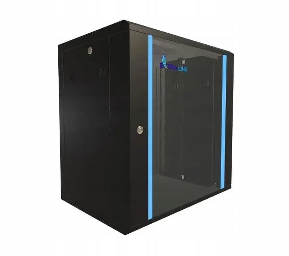 Extralink Szafa rack 12U 600x450 Czarna do montażu na ścianie