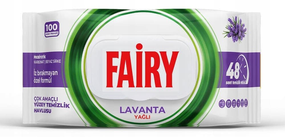 Fairy Chusteczki Czyszczące Uniwersalne Lawenda 100 sztuk