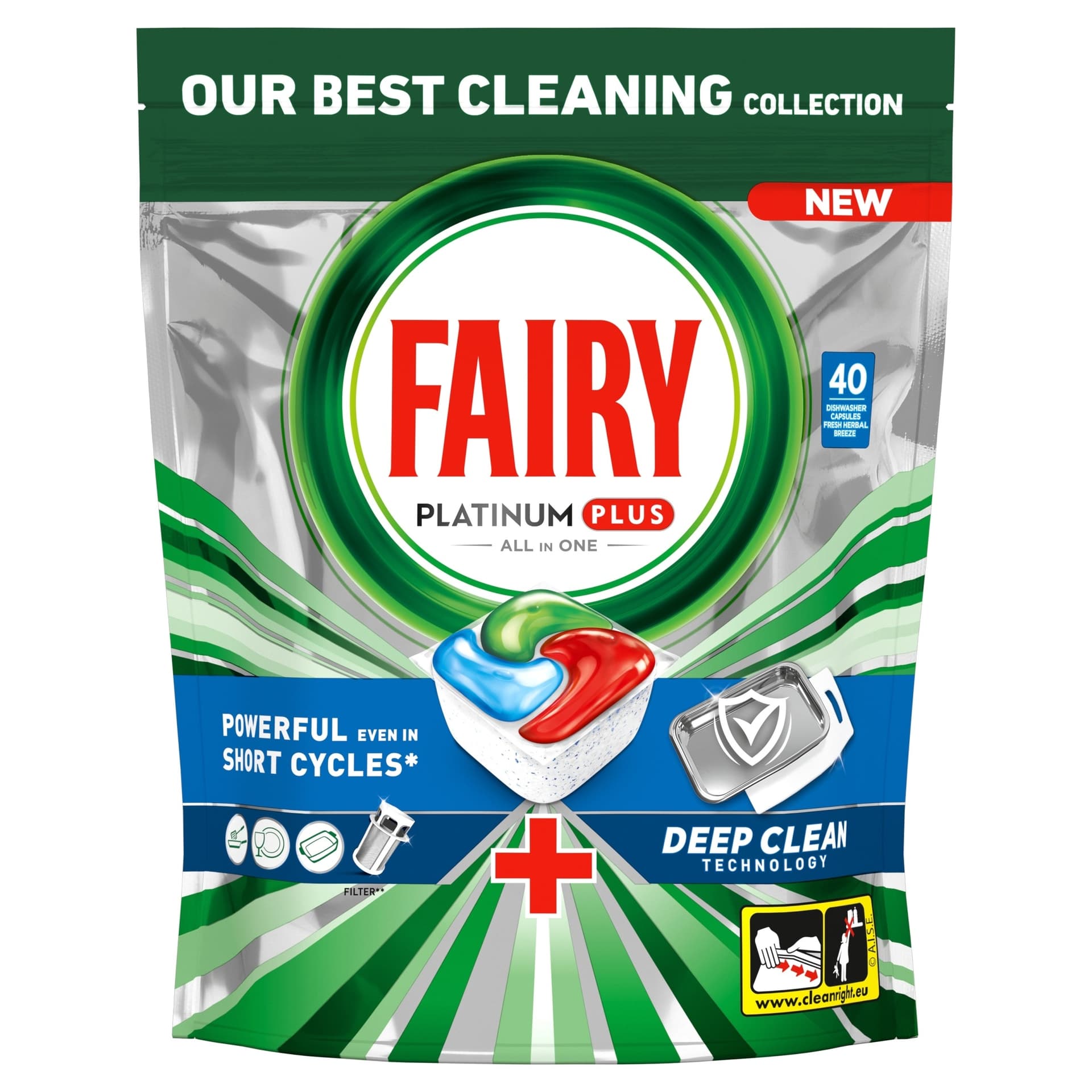 Fairy Platinum Plus All in One Deep Clean kapsułki do zmywarki 40 szt.