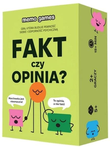 Gra edukacyjna Fakt czy opinia? - 90 kart Memo Games PL dla dzieci od 6 lat
