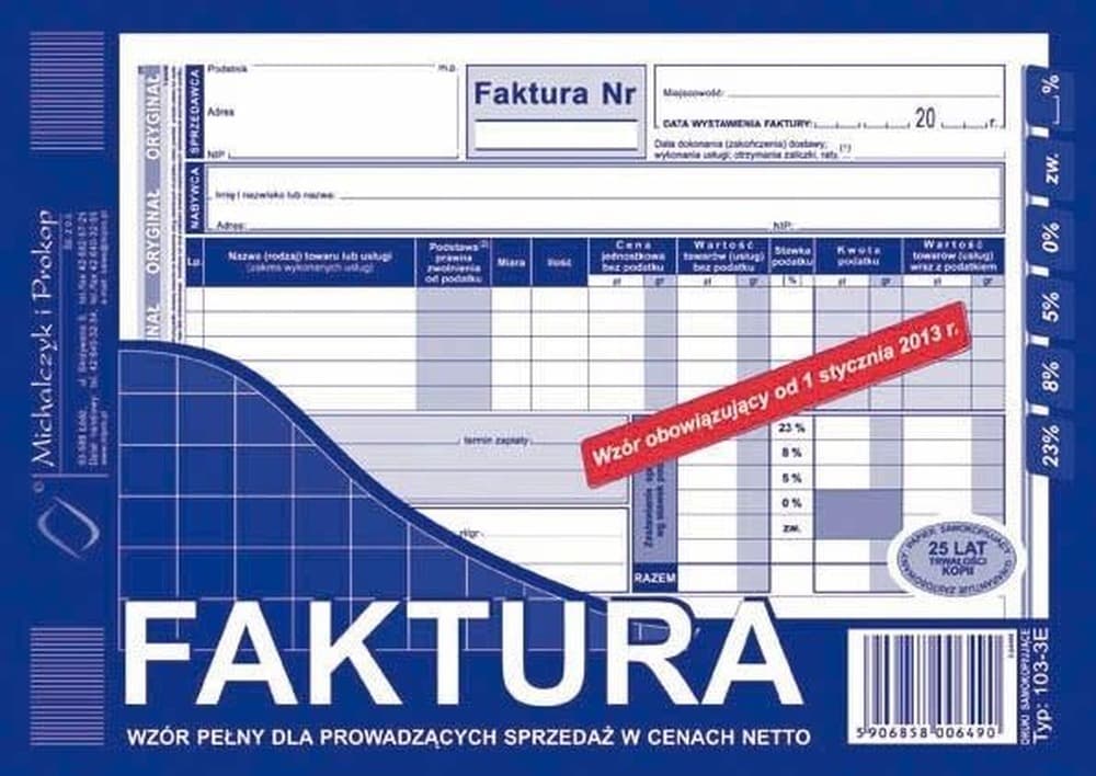 Faktura pełna A5
