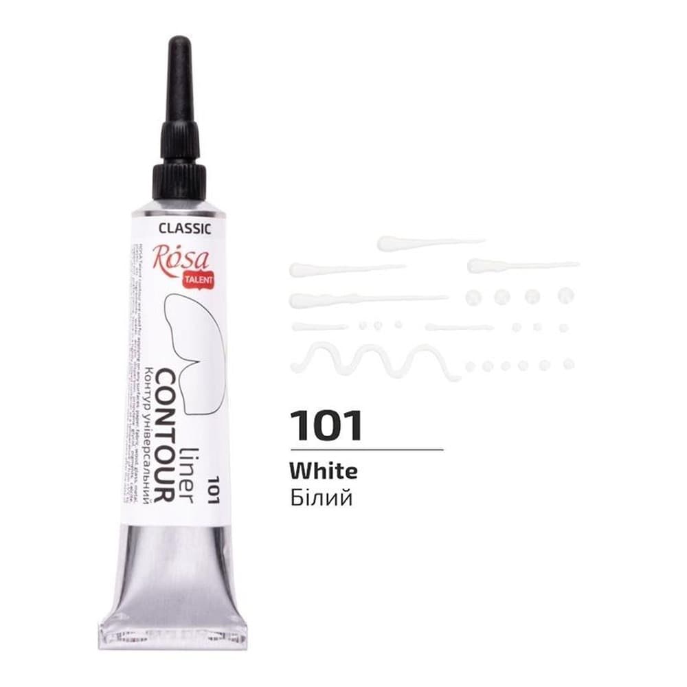 Farba akrylowa konturowa biała uniwersalna 20 ml