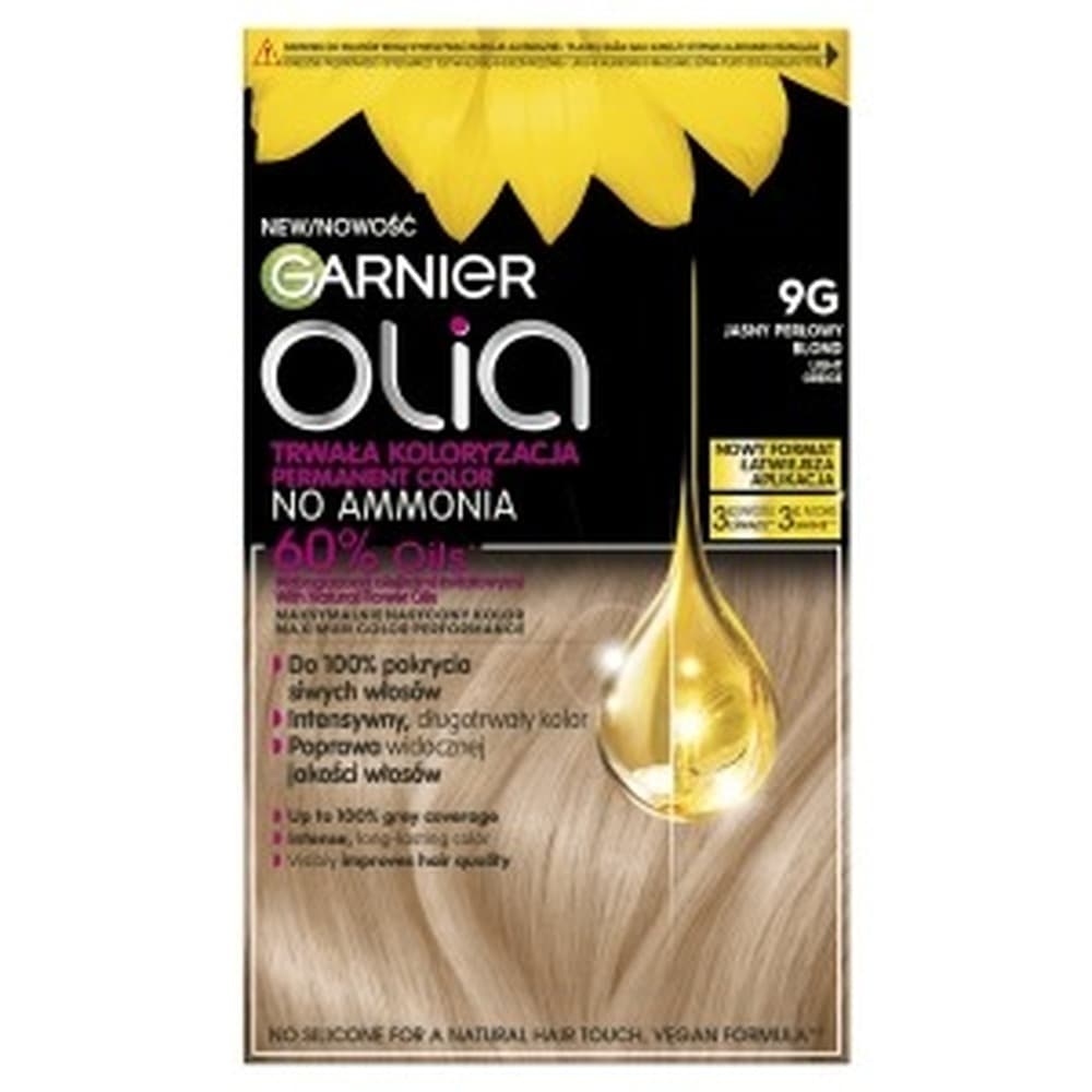 Farba do włosów Garnier Olia 9G Jasny Perłowy Blond