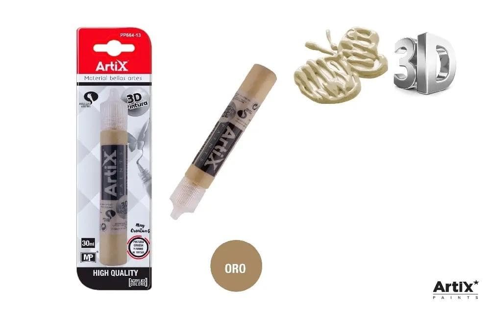 Farba strukturalna 3D złota do dekoracji 30 ml