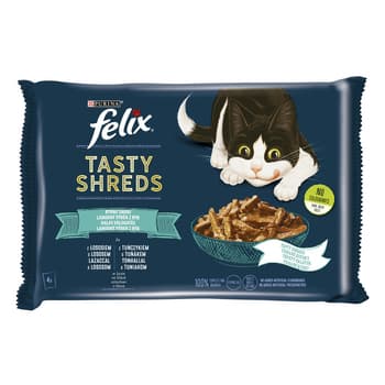 Felix Tasty Shreds Łosoś Tuńczyk Karma dla Kota 4x80g