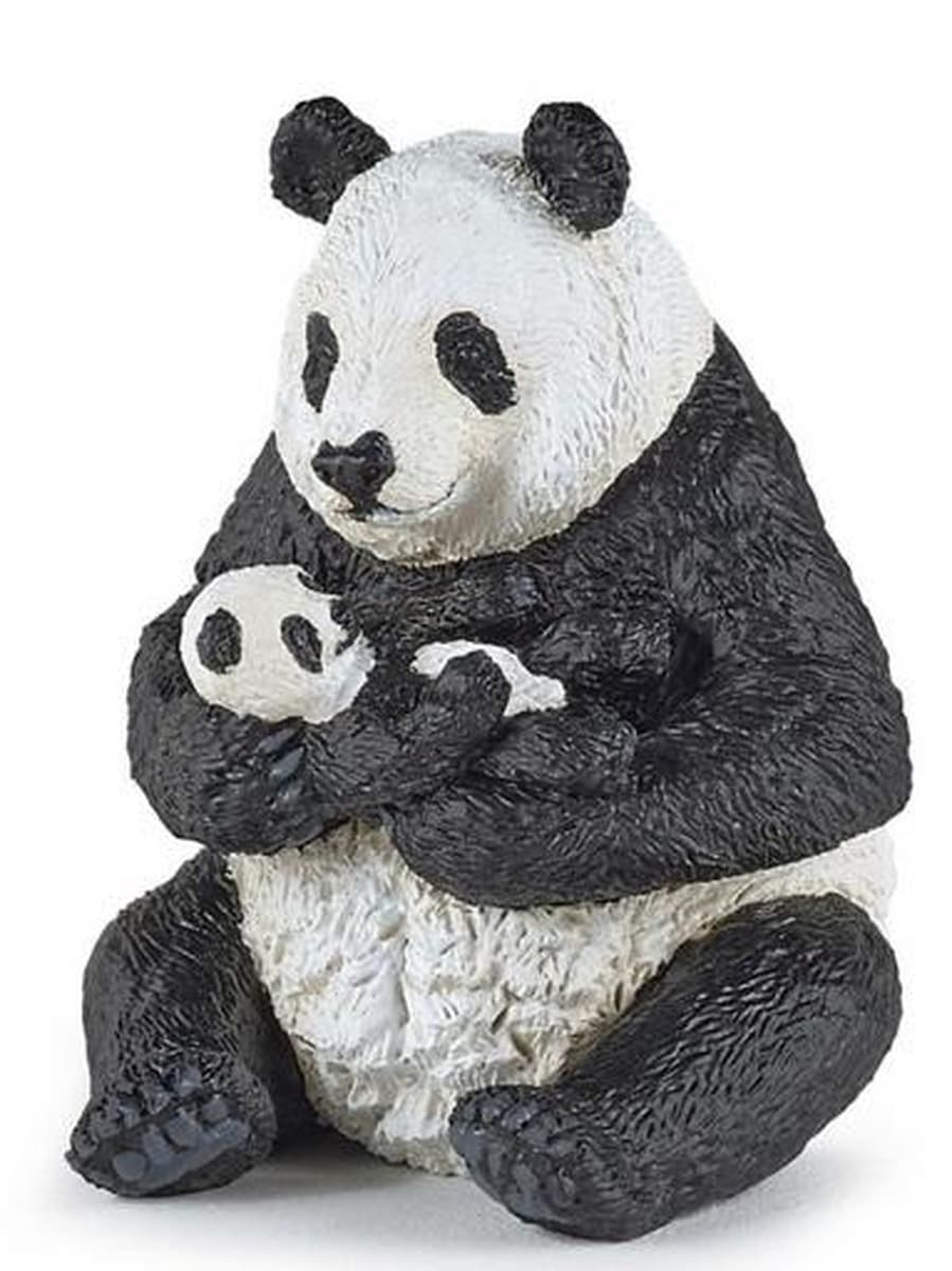 Figurka Panda Siedząca z Młodym Papo