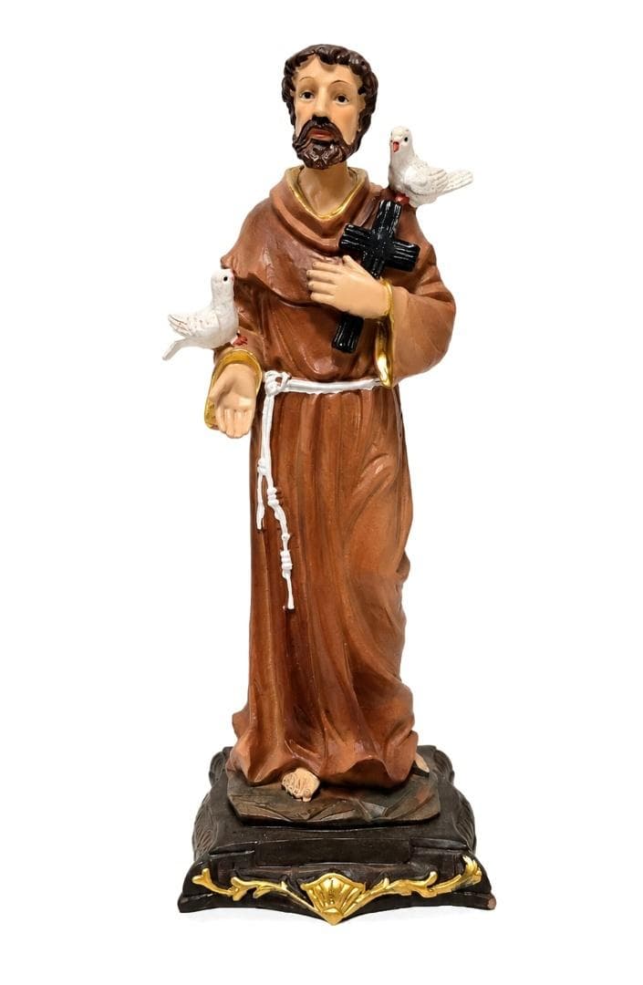 Figurka św. Franciszka z Asyżu z gołąbkami 20 cm Art Sacrum
