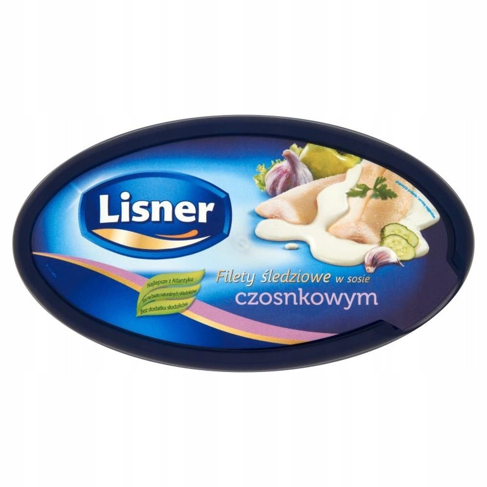 Filety śledziowe w sosie czosnkowym Lisner 280g