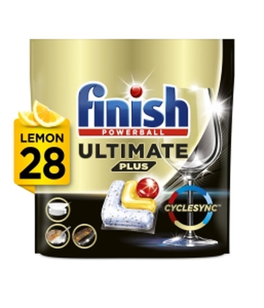 Finish Ultimate Plus Kapsułki do zmywarki 28 sztuk Lemon