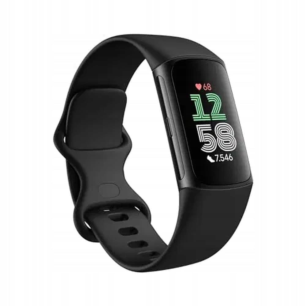 Fitbit Charge 6 Lokalizator Aktywności, Silikonowa Opaska, Obsydian, Bluetooth, NFC, 37.64g