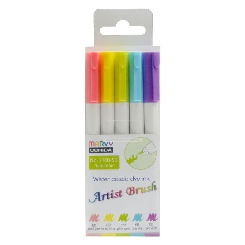 Flamastry Artist Brush pędzelkowe Natural 5 sztuk