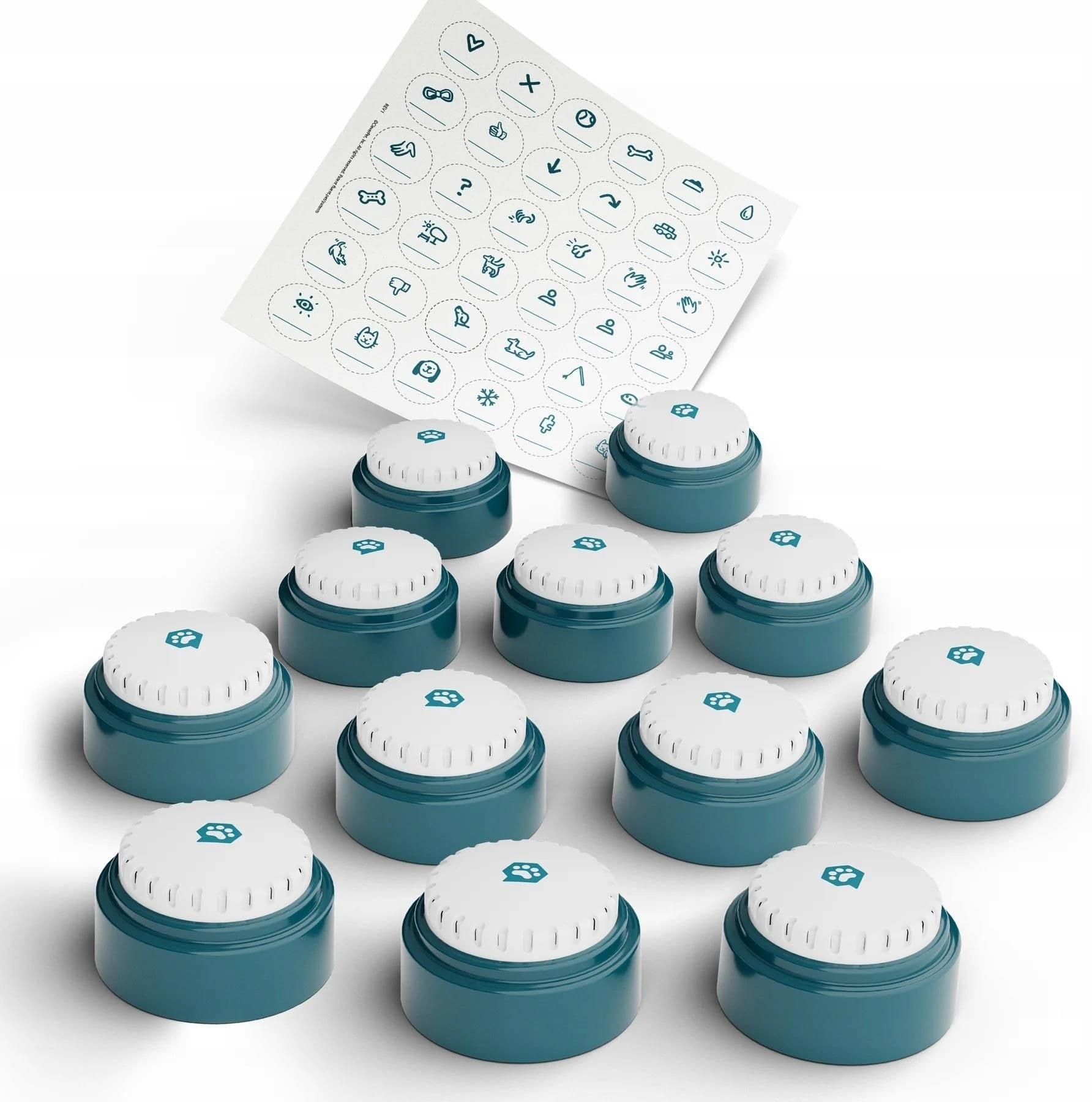 FluentPet Speak Up Buttons - Zestaw 12 przycisków do komunikacji z psem/kotem
