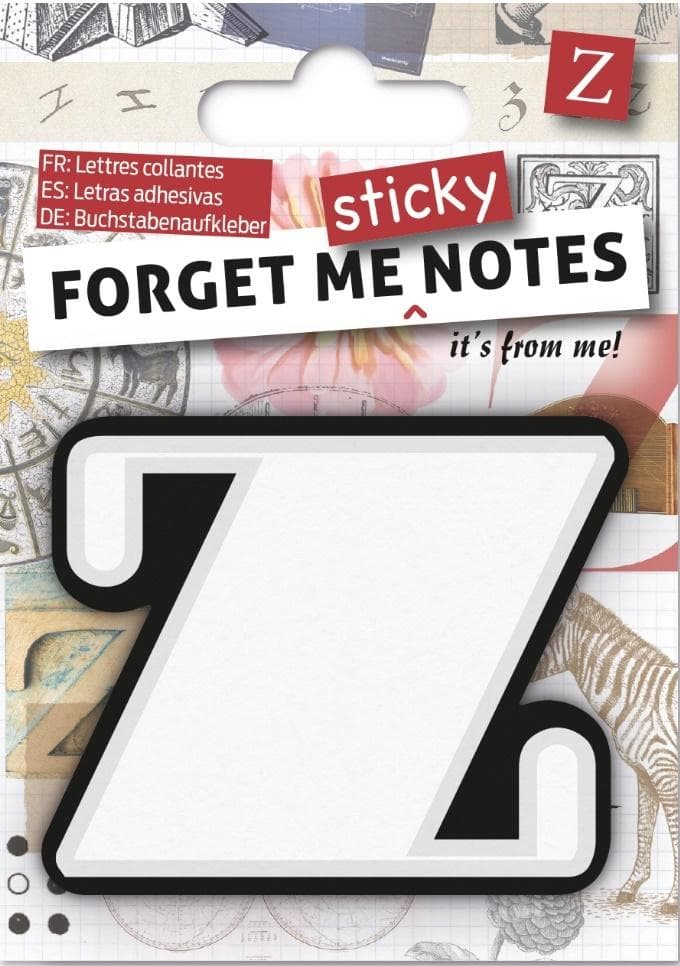 Karteczki samoprzylepne Forget me w kształcie litery Z