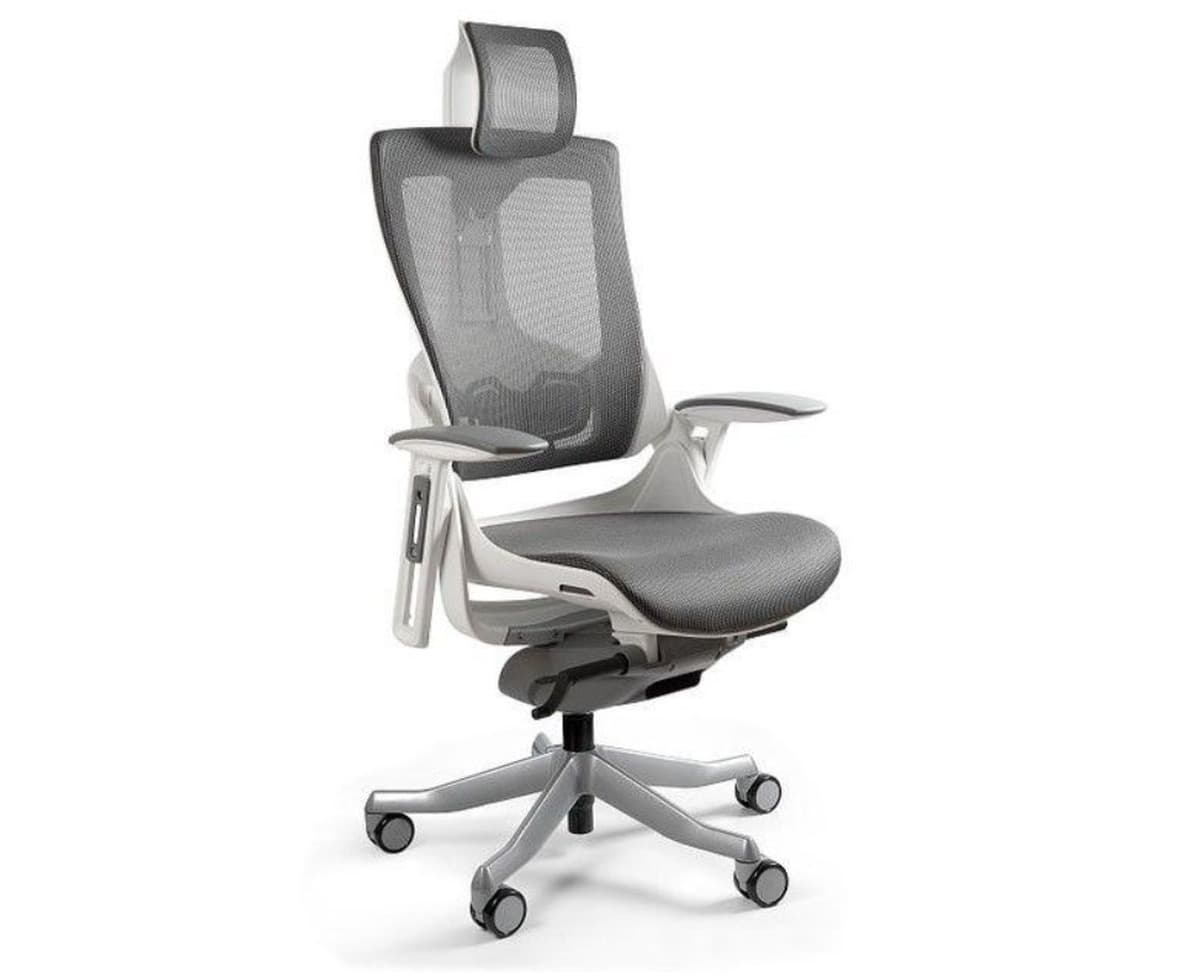 Fotel biurowy Wau 2 z siatką, regulowany, ergonomiczny, biały