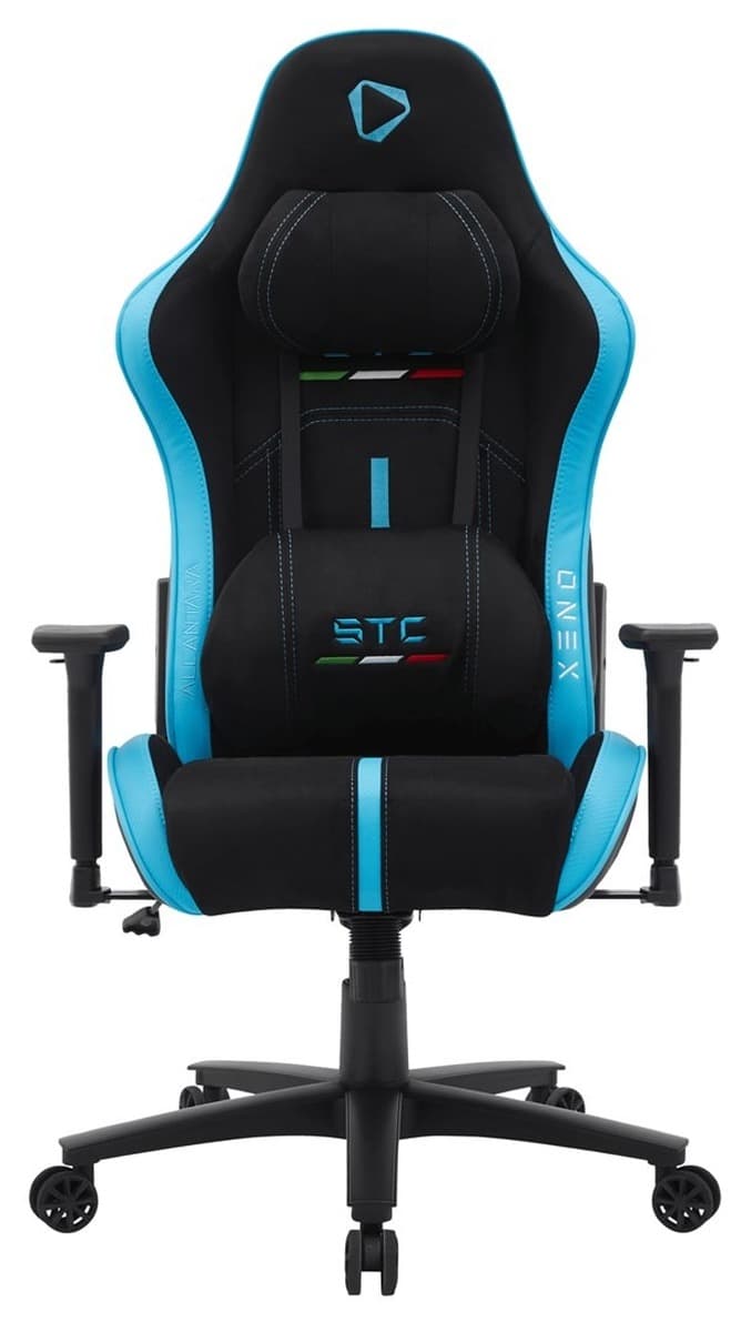Fotel gamingowy Onex STC Alcantara L Series z tapicerką Alcantara czarno-niebieski
