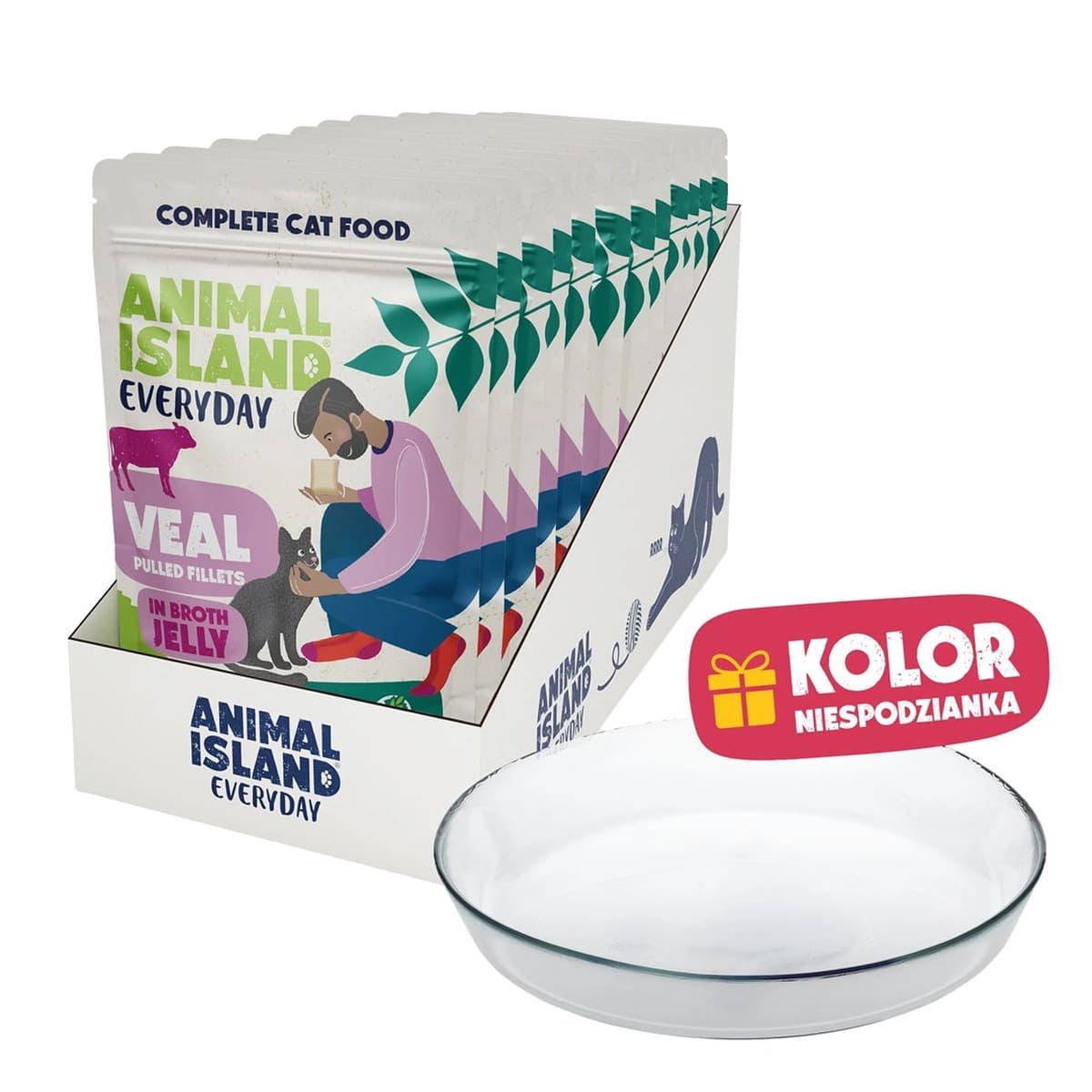 Galaretka Animal Island New Jelly Everyday 12 x 85 g z talerzykiem