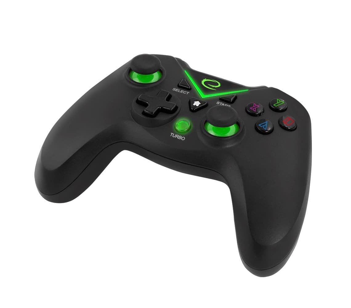 Gamepad bezprzewodowy do PC PS3 Xbox One czarno-zielony