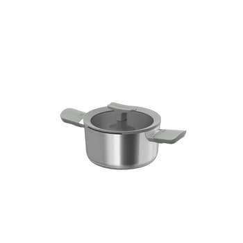 Garnek rondel 18 cm 2 litry stal nierdzewna z pokrywką szklaną indukcyjny