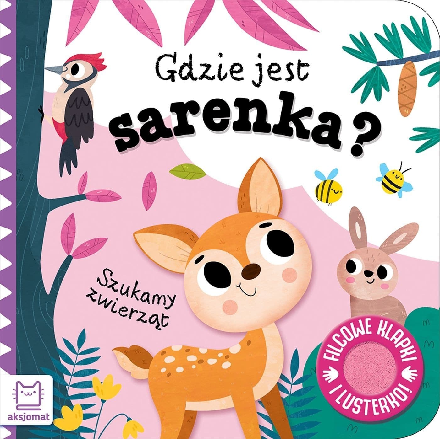 Gdzie jest żyrafa? Szukamy zwierząt (Filcowe klapki i lusterko)