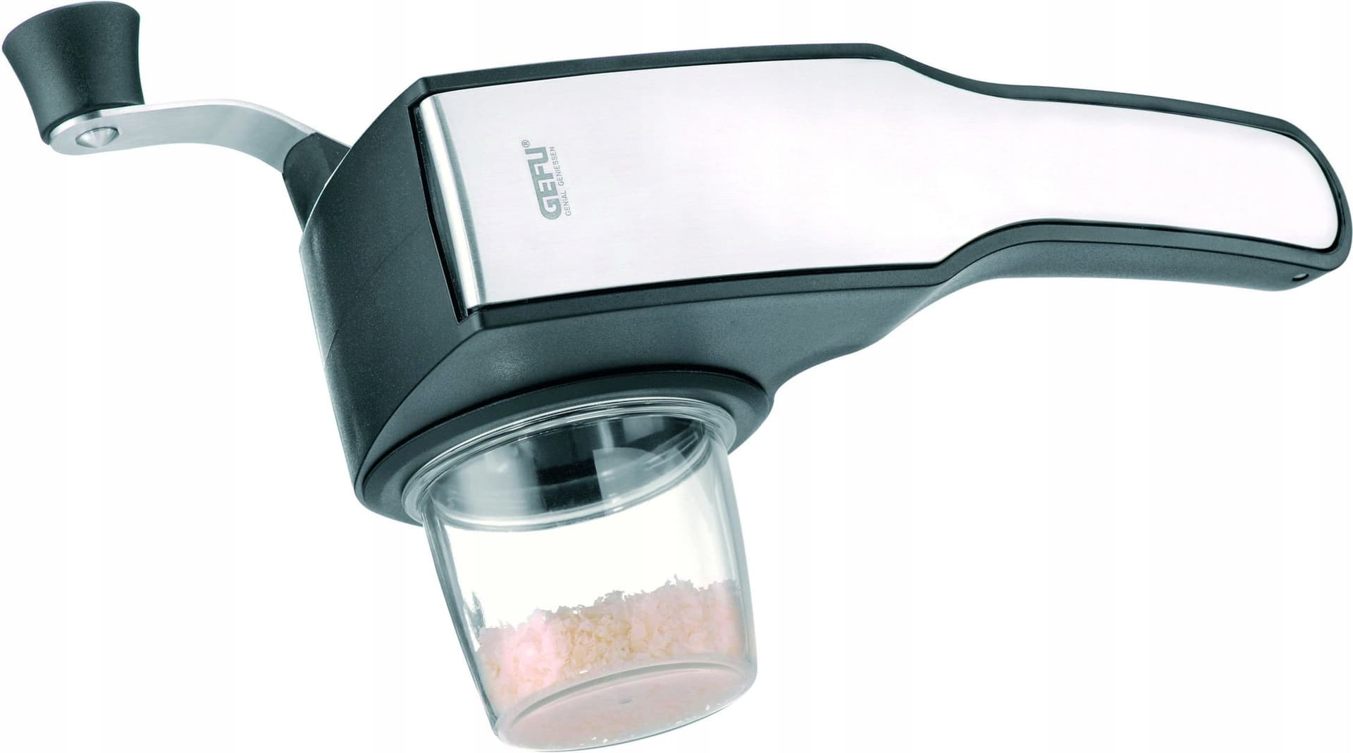 Tarka spiralizer GEFU obrotowa ręczna czarna stal nierdzewna