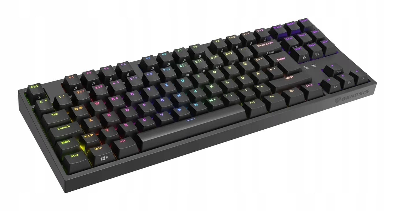 GENESIS Thor 404 TKL - Klawiatura Gamingowa USB QWERTY Niemiecki, Czarna