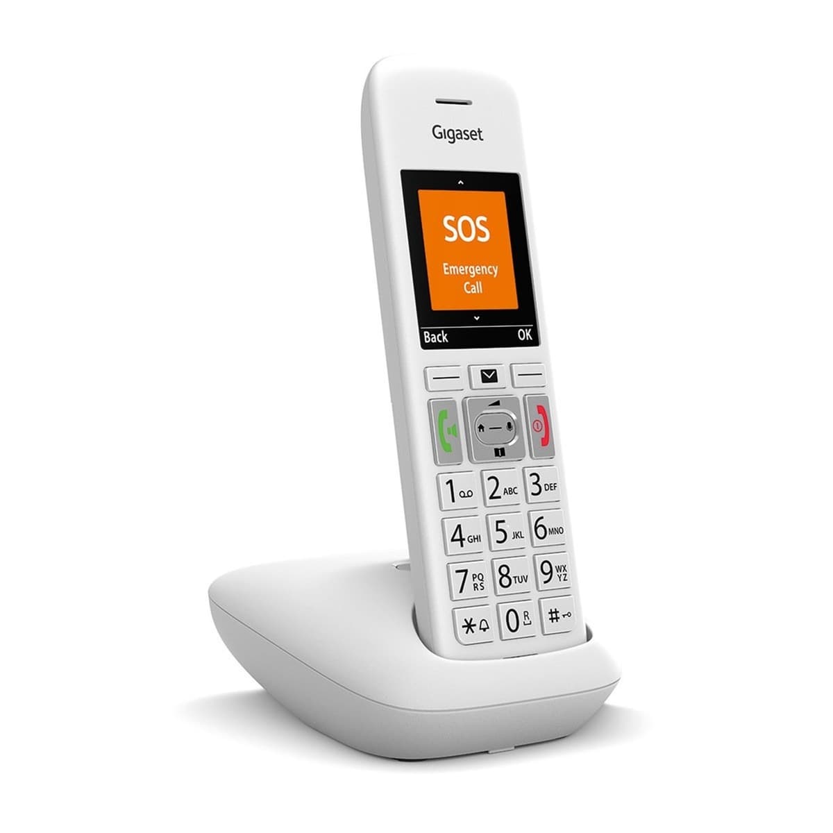 Gigaset E390 Biały - Telefon analogowy/DECT z identyfikacją dzwoniącego i dużym wyświetlaczem