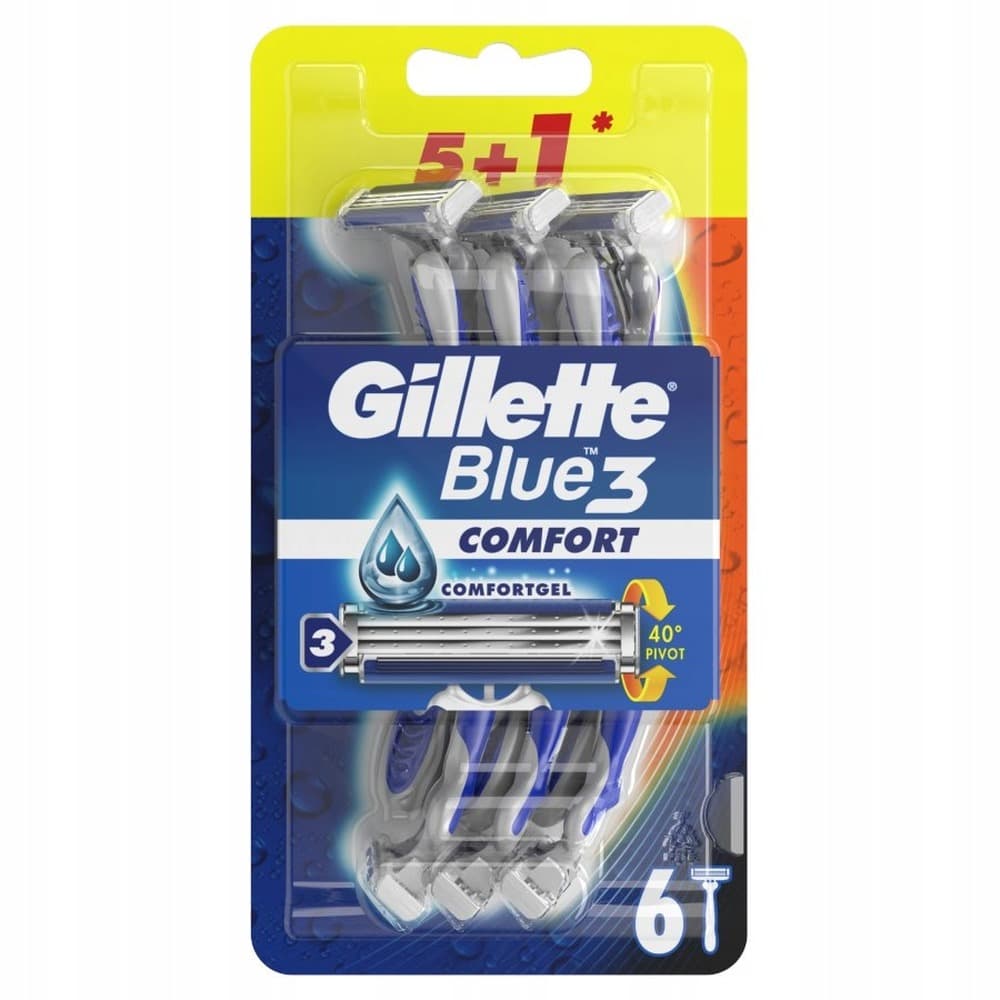 Gillette Blue3 Plus Comfort Maszynki jednorazowe dla mężczyzn 6 szt.