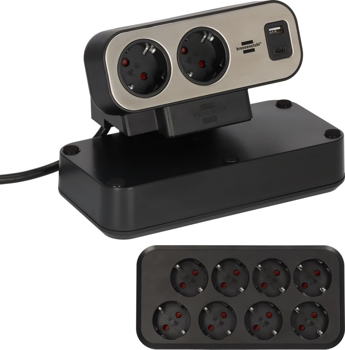 Gniazdo stołowe Brennenstuhl Duplex 10x Schuko, 1x USB A, 1x USB C