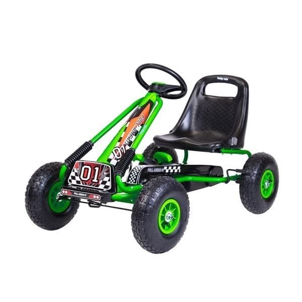 Gokart na pedały Baby Mix Razor zielony dla dzieci 3-8 lat