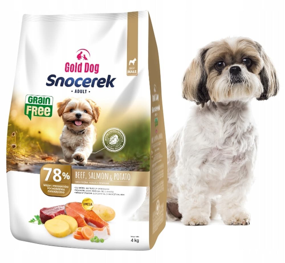 Gold Dog Snocerek GRAIN FREE Beef & Salmon, Potato 4kg - karma dla psa