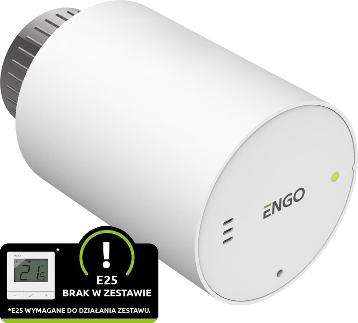 Głowica termostatyczna ENGO Controls ETRV-M30 Biała Bezprzewodowa Elektroniczna M30x1,5 Bateryjna