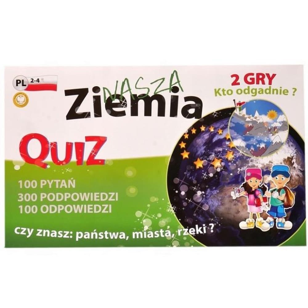 Gra Quiz Ziemia edukacyjna dla dzieci FAN