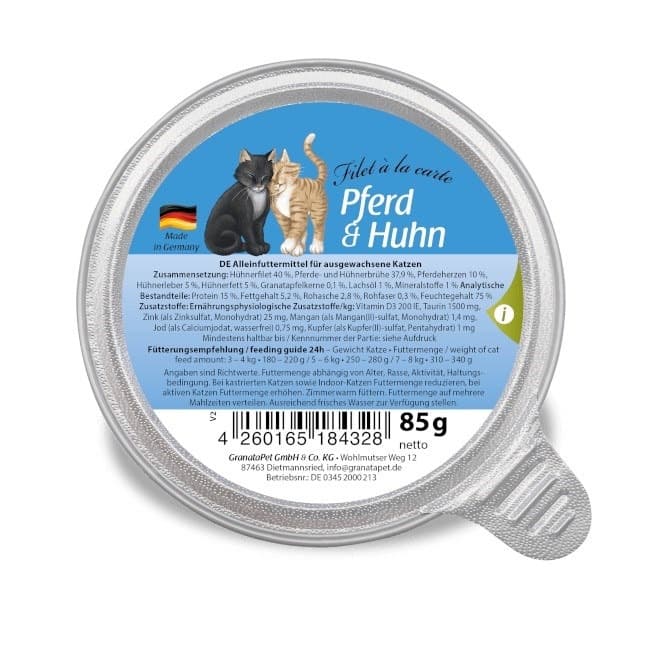 GranataPet Karma Mokra dla Kota Konina i Kurczak Filet a la Carte 85g