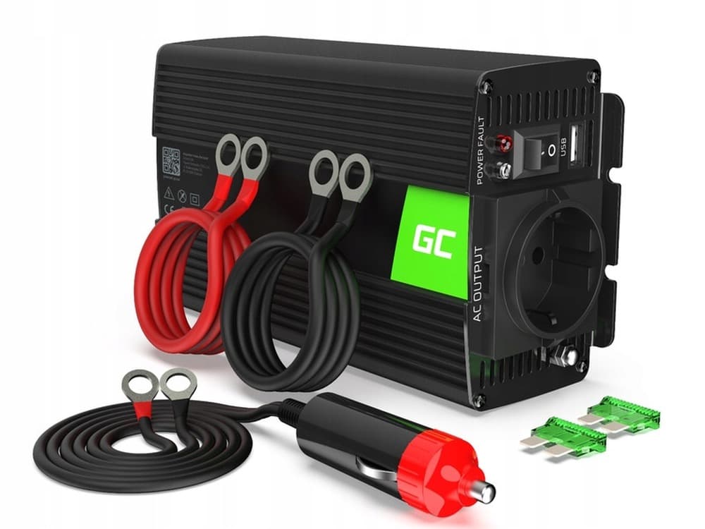 Green Cell Przetwornica Napięcia 12V na 230V 500W/1000W Czysta Sinusoida