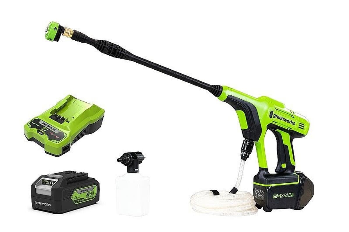 GREENWORKS G24PWK4 24V Akumulatorowa Myjka Ciśnieniowa + Akumulator 4Ah i Ładowarka