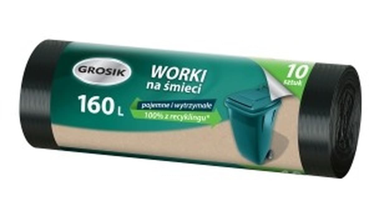 Grosik Worek na Śmieci Bardzo Wytrzymałe 160 litrów 10 sztuk