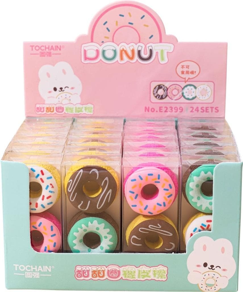 Gumka do ołówka Donut 2 sztuki mix wzorów