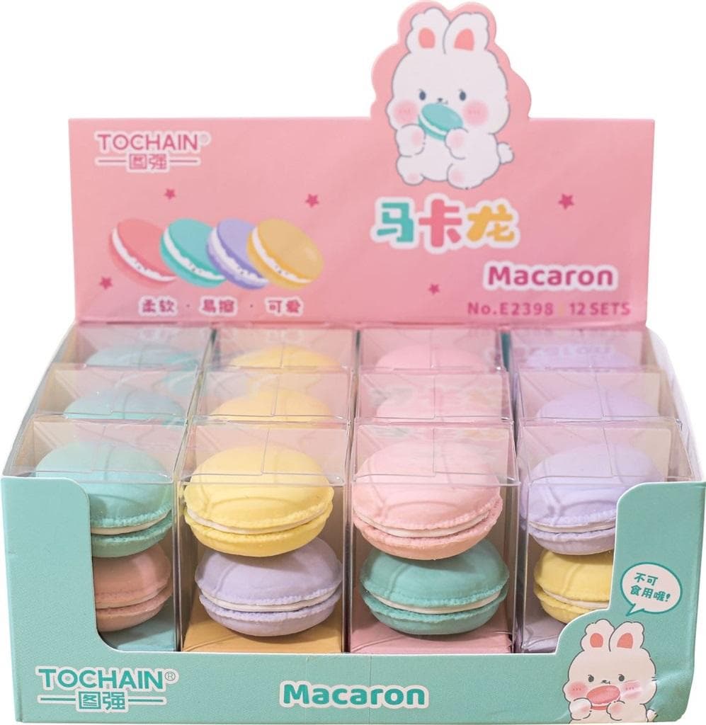 Gumka do ołówka Macaron 2 sztuki mix wzorów
