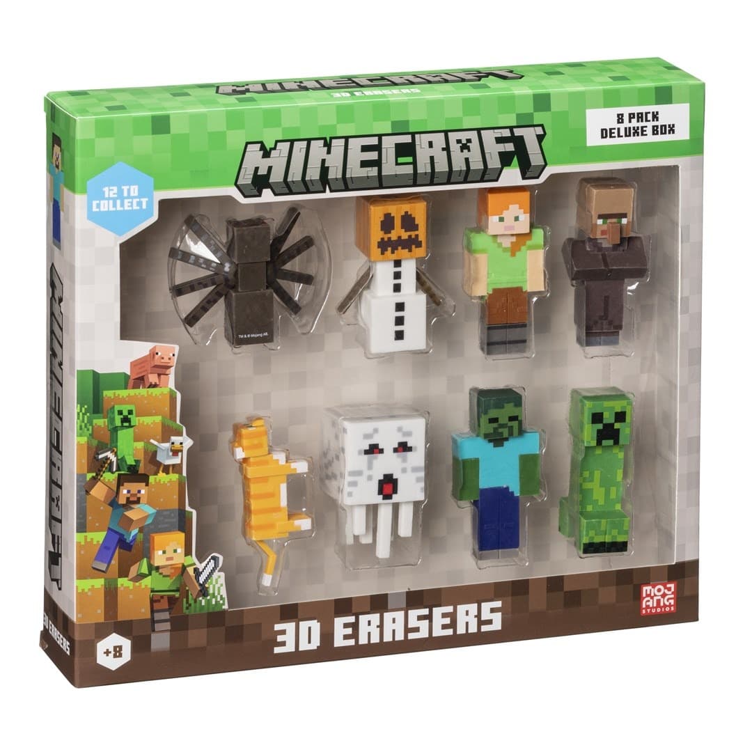 Gumki do mazania Minecraft 3D - 8 sztuk wersja B