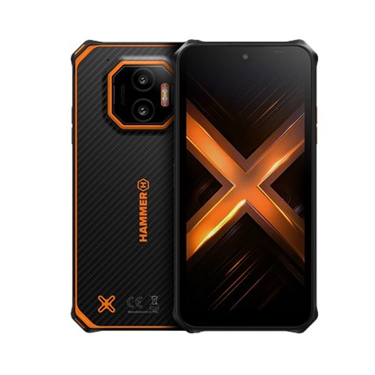 Hammer Energy X2 Smartfon 6.1 cala IPS 1560x720 6GB RAM 128GB 5G 50MP Android 15 Czarno-Pomarańczowy