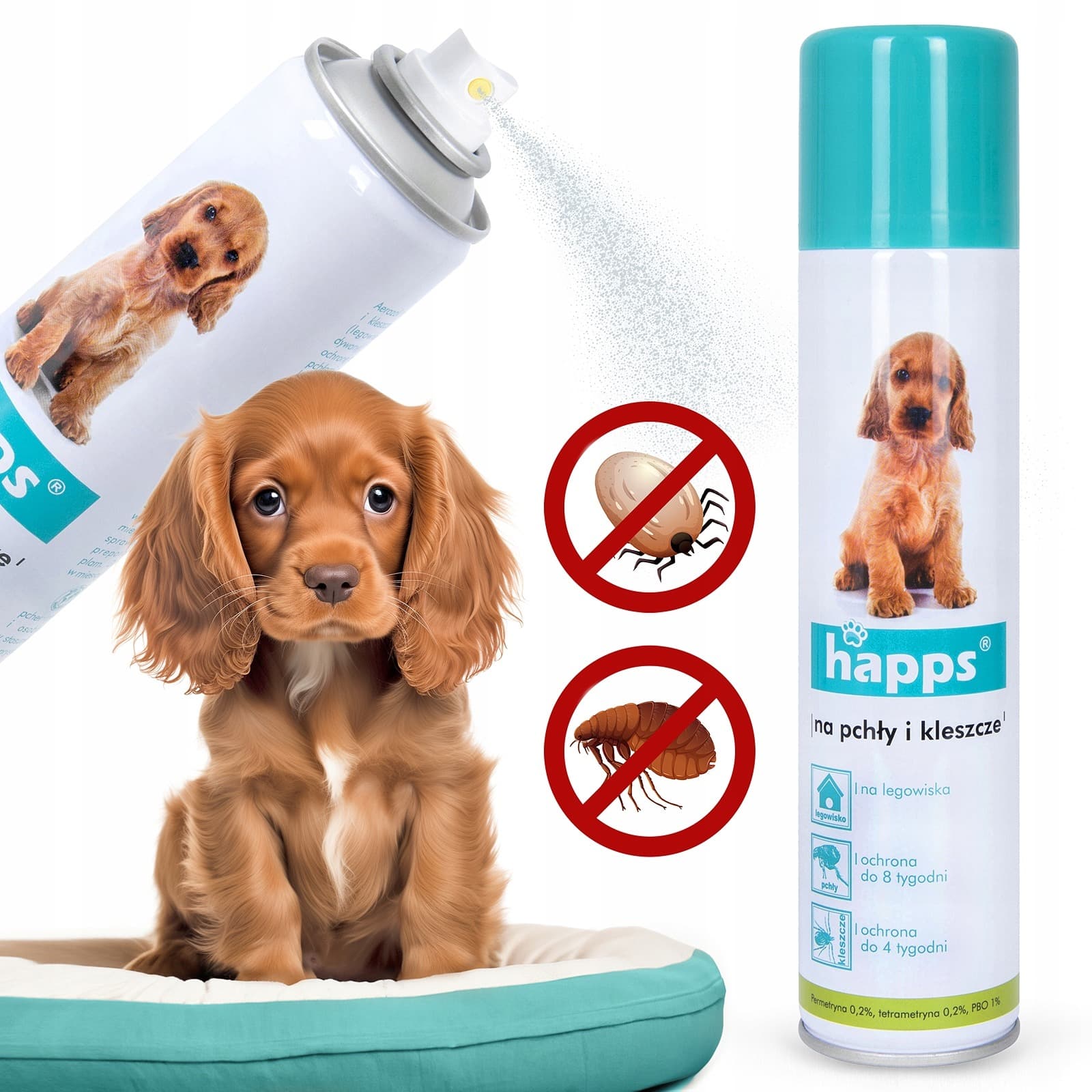 Happs Spray na pchły i kleszcze dla psów i kotów 250 ml