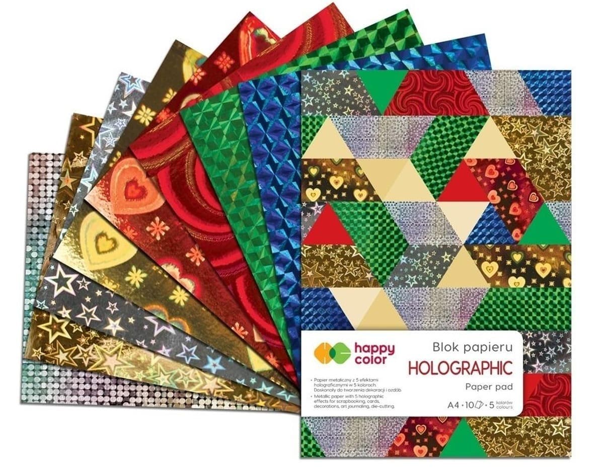 R- Happy Color Blok Rysunkowy A4 10 kartek holograficzny