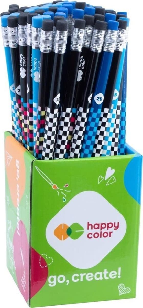 Happy Color Ołówek trójkątny z gumką 2B Skate 72 sztuki