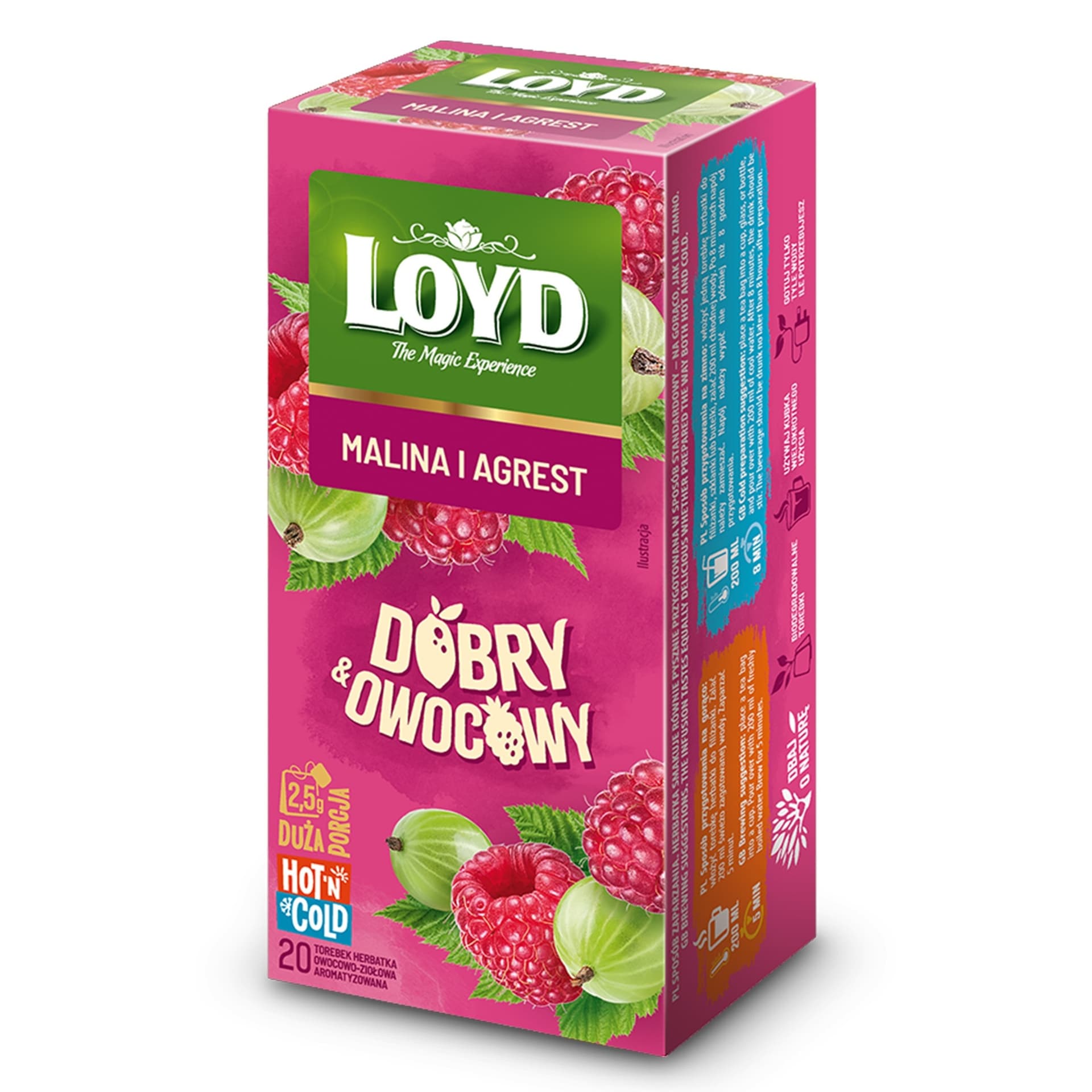 Loyd Herbata o smaku malina i agrest 20x2,5g