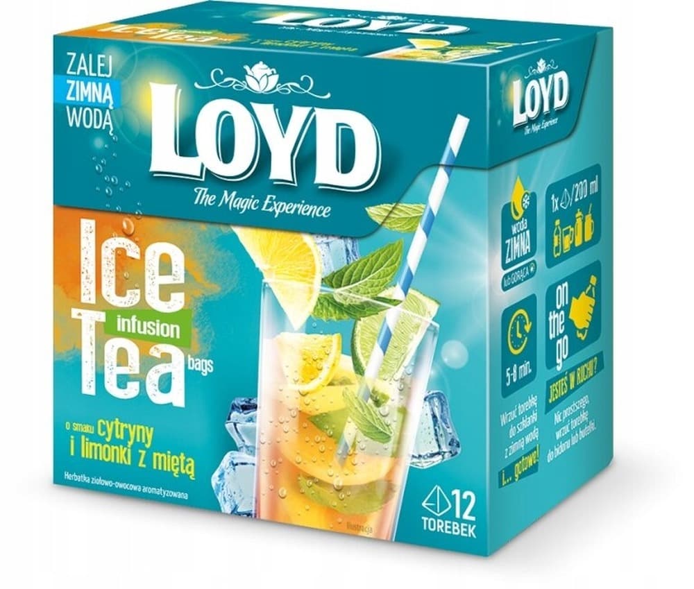 Loyd Ice Tea o smaku cytryny i limonki z miętą 2,5GX12