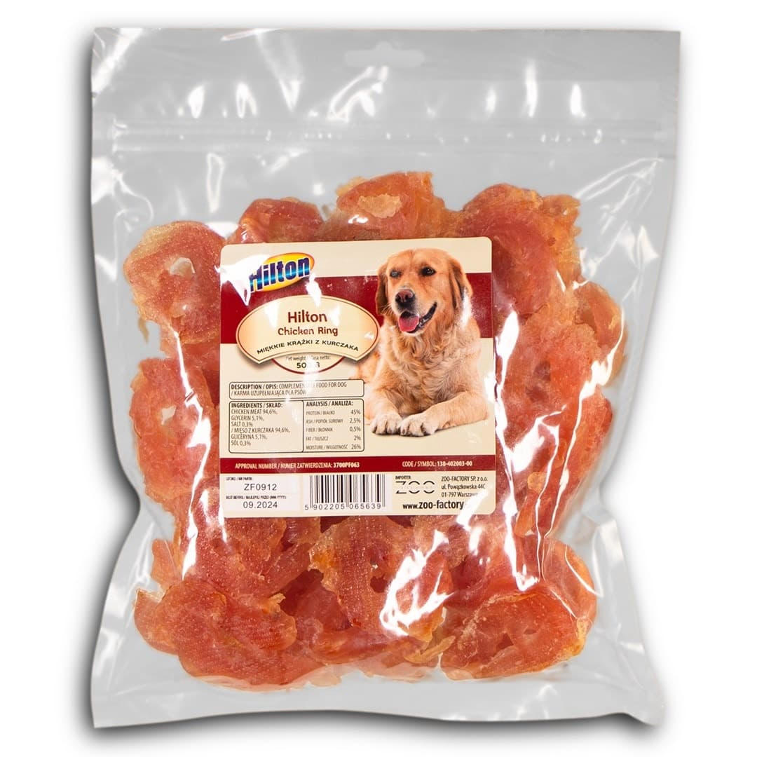 Miękkie krążki z kurczaka przysmak dla psa 500 g