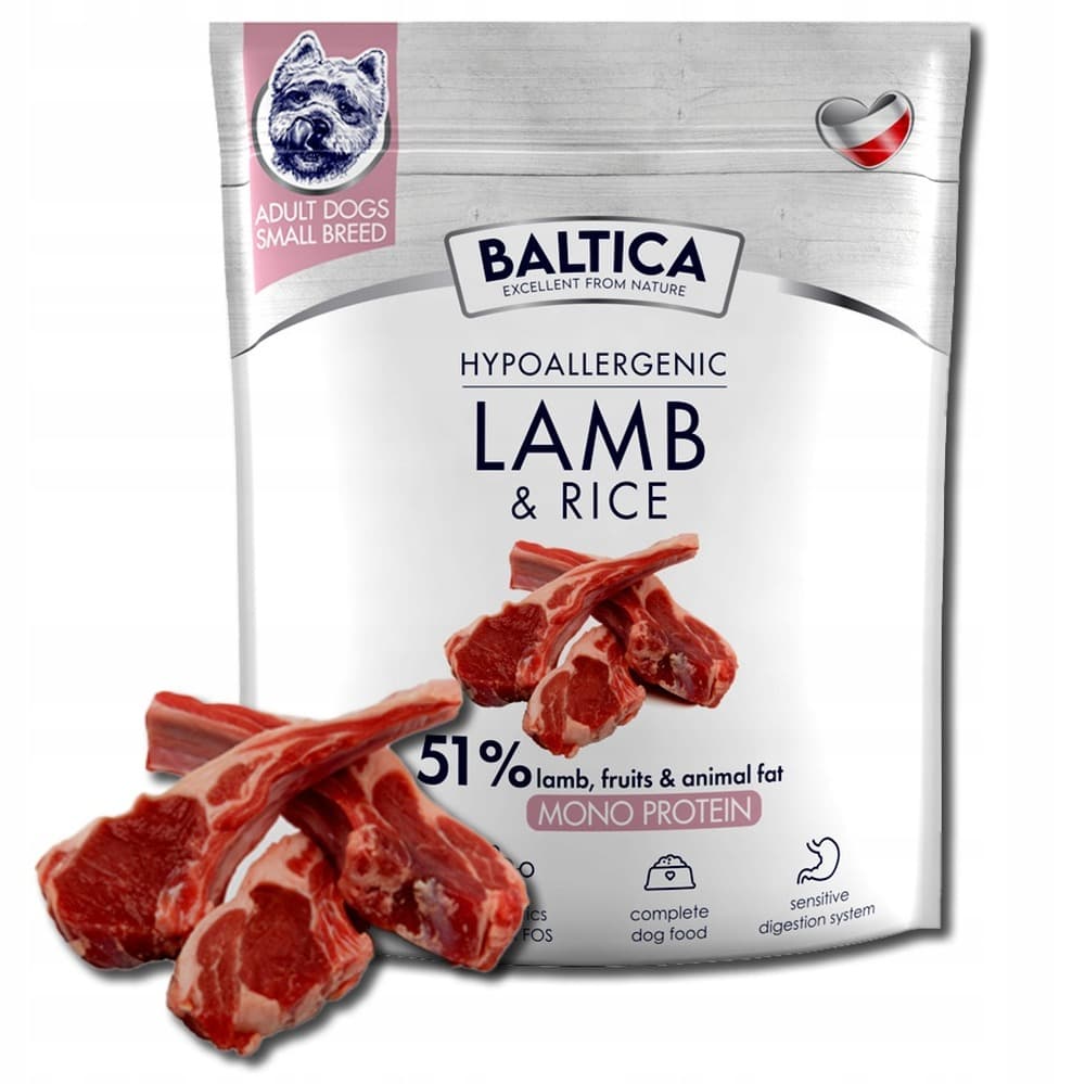 Baltica Nutraceutic Hipoalergiczna karma dla psa jagnięcina i ryż rasy małe 1 kg