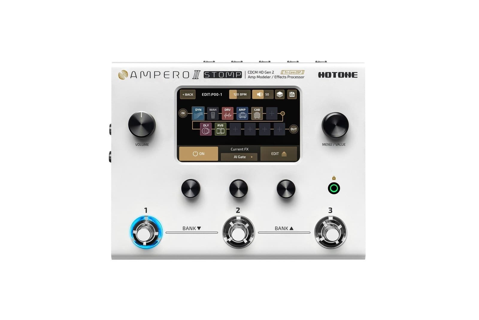Hotone Ampero II Stomp - multiefekt gitarowy z экраном dotykowym