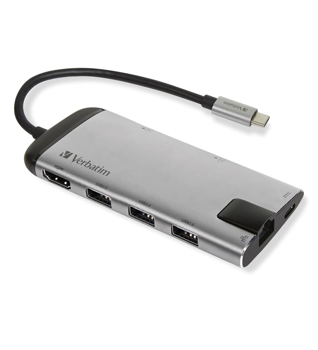 Hub USB-C 3.1 Verbatim z portami USB 3.0, HDMI 4K, RJ45 i czytnikiem kart SD/microSD